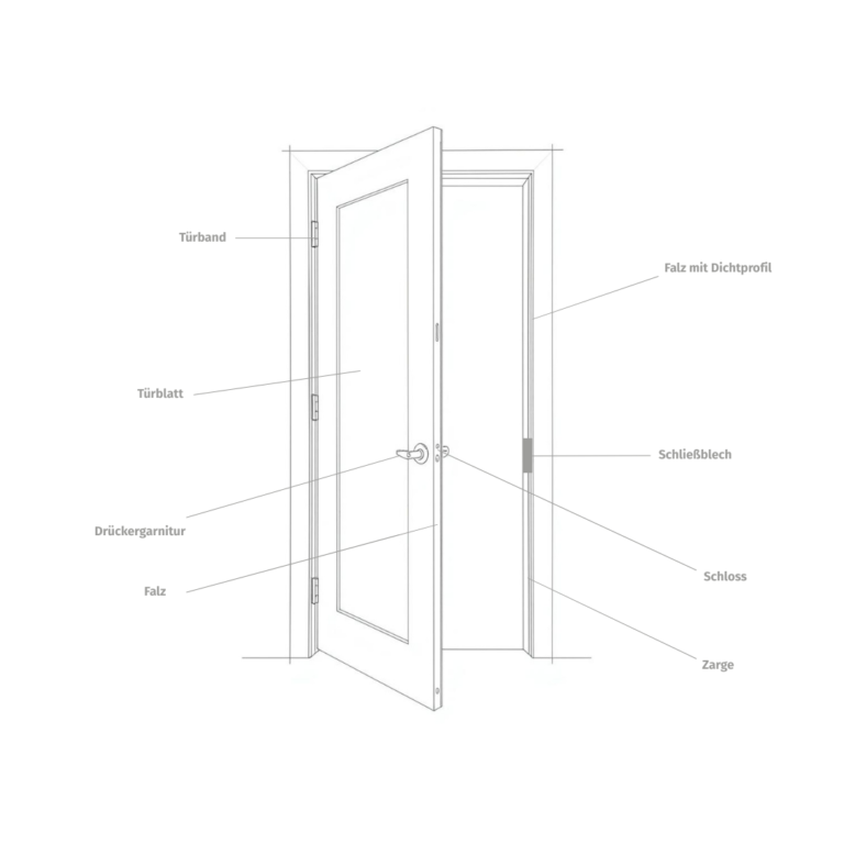 Aufbau einer Zimmertür