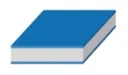 Ein geschlossenes blaues Buch mit glattem Einband liegt auf einer ebenen Fläche, schräg betrachtet.