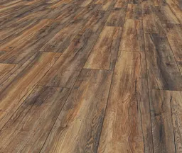 Zimmer mit hellen und dunklen Laminatdielen auf dem Fußboden, rustikaler Designstil.