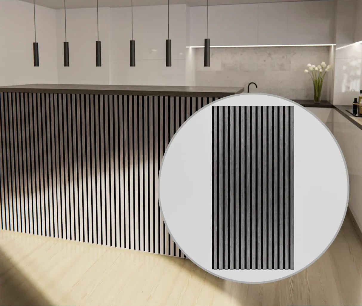 HORI WALL Akustik SlimLine Dekor Wandpaneele Silver Oak