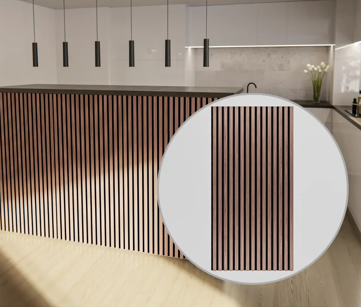 HORI WALL Akustik SlimLine Dekor Wandpaneele Walnut