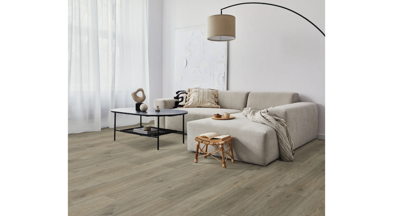 Klebe Vinylboden in modernem Wohnzimmer