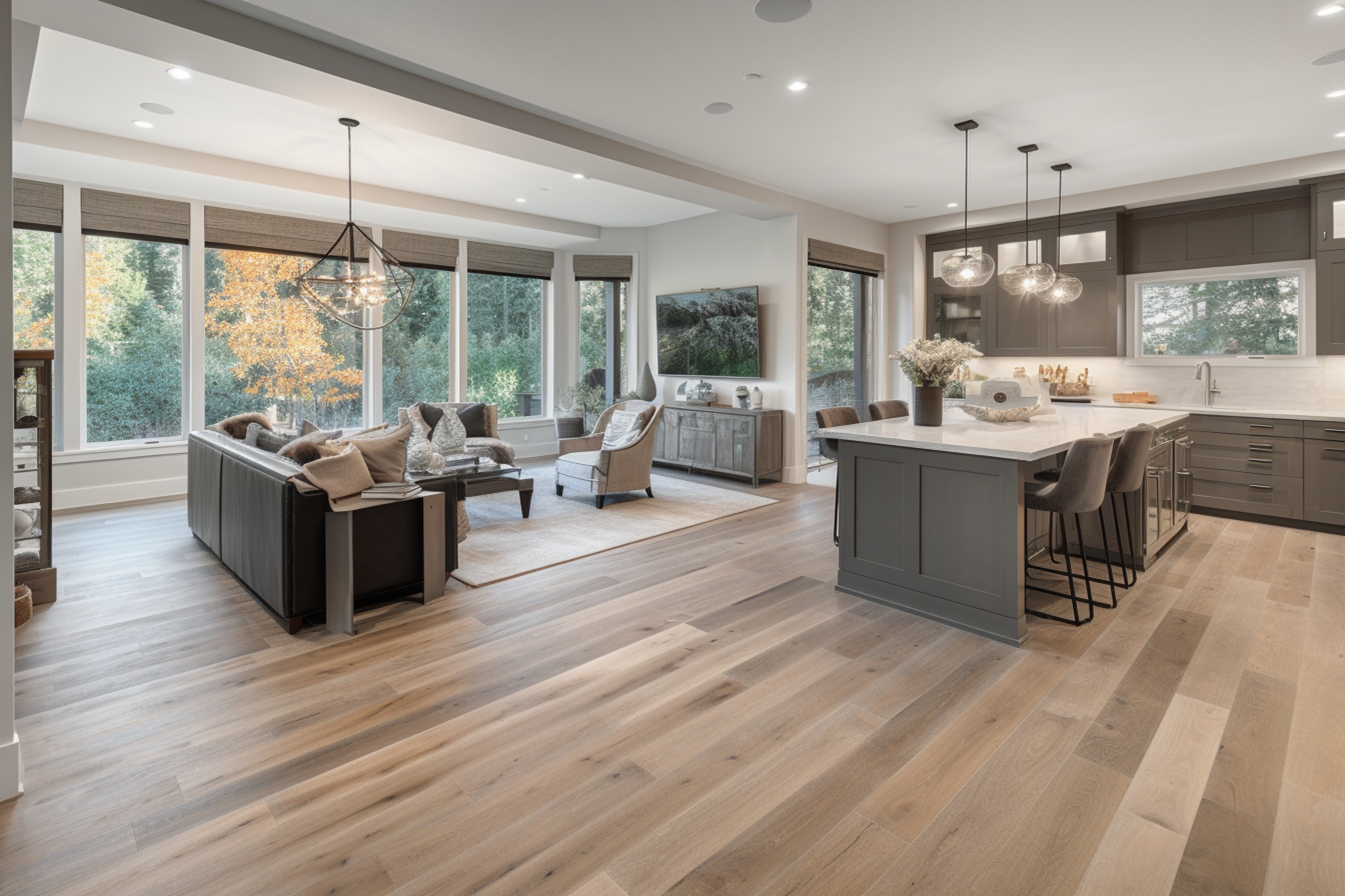 Brauner Vinylboden in der Küche