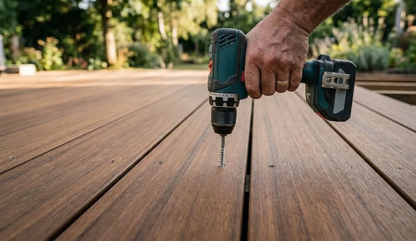 Terrassendielen werden verschraubt