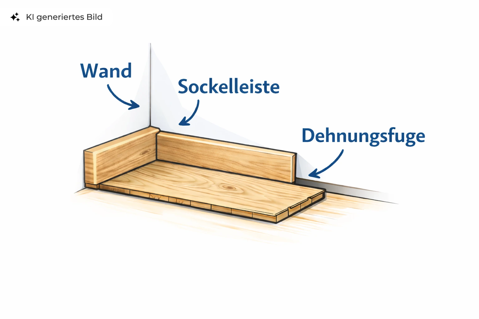Die Skizze stellt eine Dehnungsfuge bei Vinyl dar.