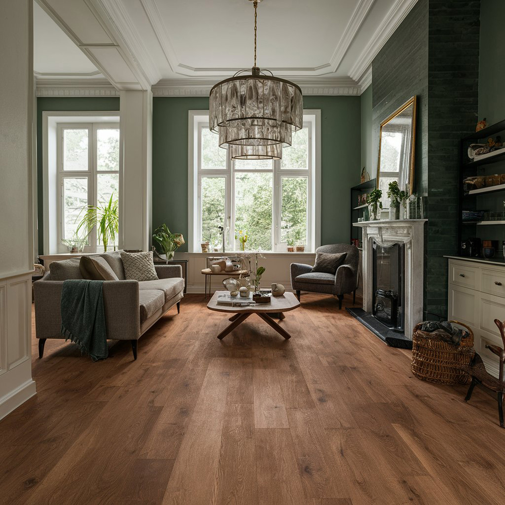 Dunkel brauner Vinylboden im Wohnbereich