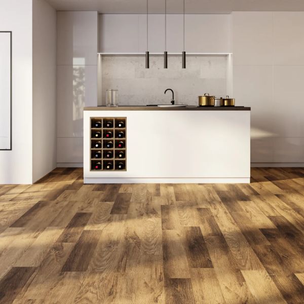 Brauner Vinylboden in Küche