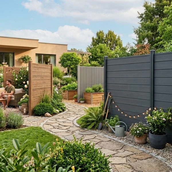 Verschiedene Designs von Sichtschutzzäunen auf einem Blick