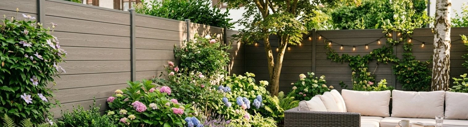 BPC Sichtschutzzaun Anthrazit im Garten