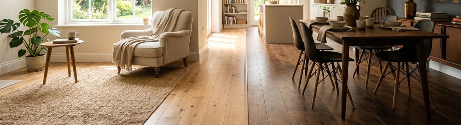 Heller Boden auf der linken Seite und dunkler Boden auf der rechten