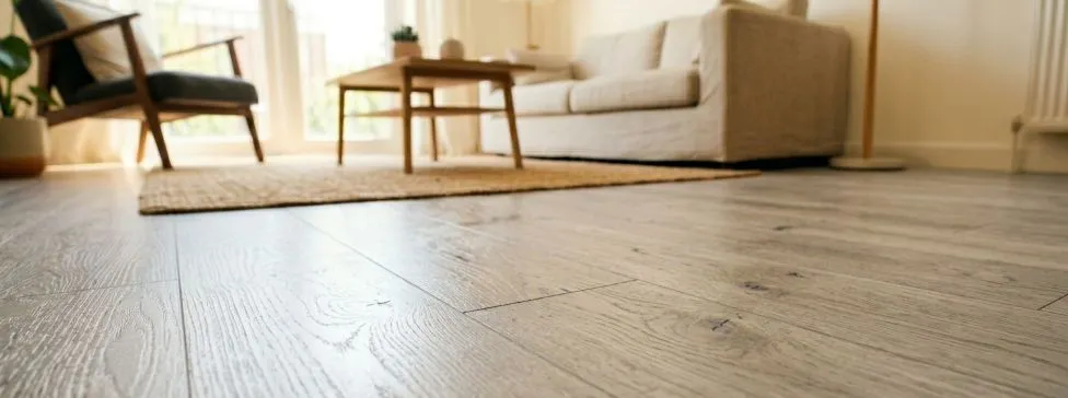 Heller Vinylboden in Wohnzimmer mit Klicksystem