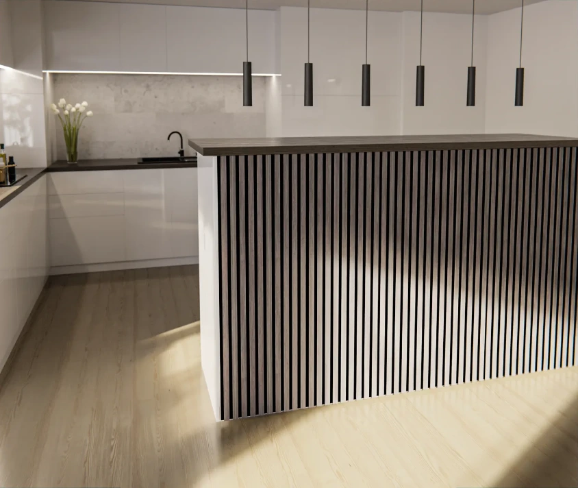 HORI WALL Akustik SlimLine Dekor Wandpaneele Silver Oak